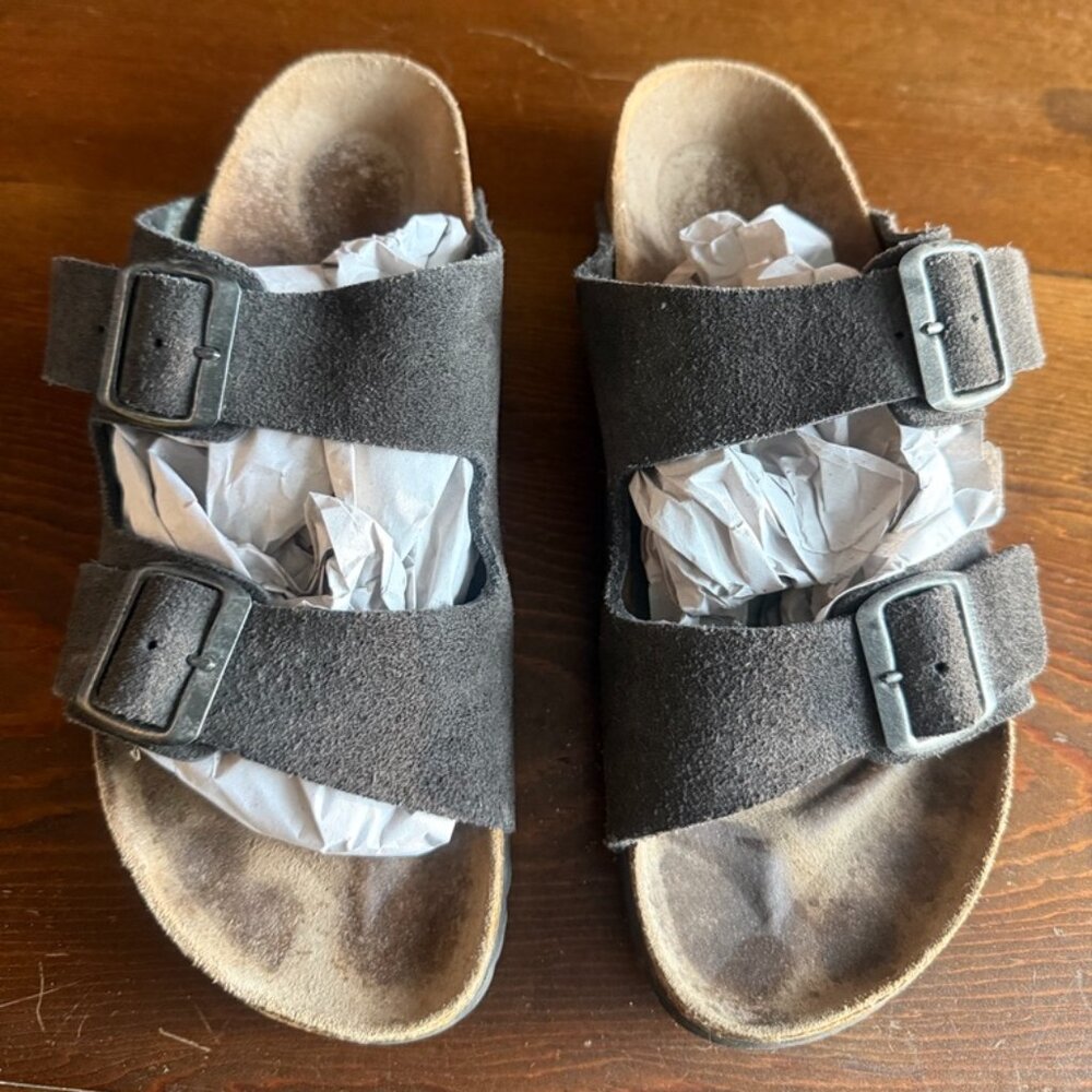 Birkenstocks Chocolate Brown Unisex Big Buckle Size 41